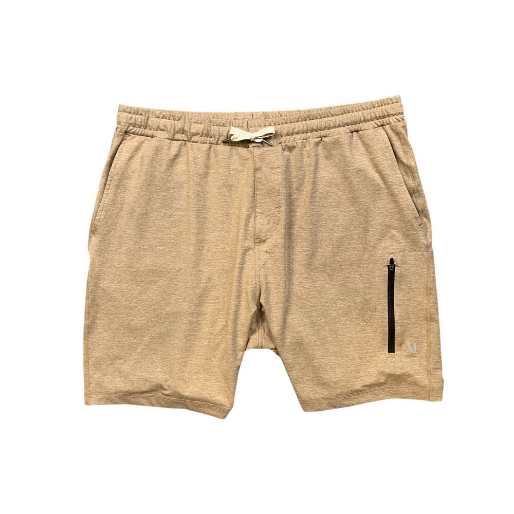 Vuori Shorts Mens XL Latte Sunday Performance Stretch Drawstring Lounge Hybrid